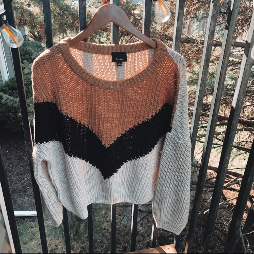 SOLD VICI Chevron Color Block Sweater - Picture 5 of 8